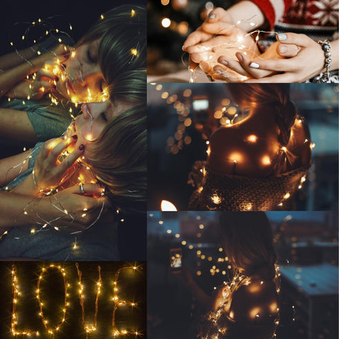 CYLAPEX 6 Pack 7ft 20 Warm White Fairy Lights String Battery Operated Fairy Lights Firefly Lights LED Starry String