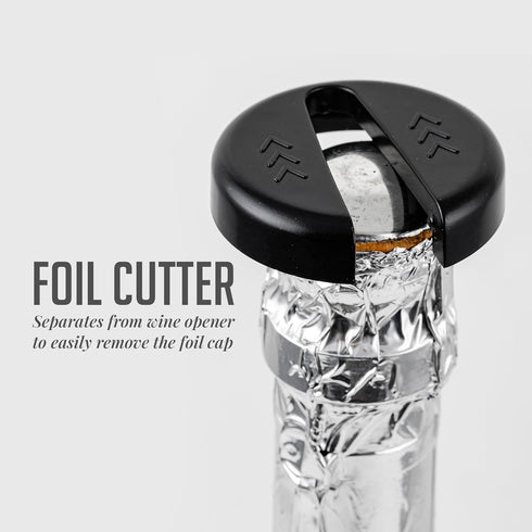 OVENTE Electric Wine Opener with Foil Cutter, Automatic Bottle Corkscrew Remover, Battery Operated, Silver WO1381S