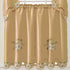 GOHD Cutwork Floral Kitchen Curtain Set, Swag Valance & Tier Set, Bronze Faux Silk Fabric