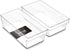 BINO Plastic Storage Bins, Medium - Shallow | THE HANDLER COLLECTION | Multipurpose Organizer for Kitchen Pantry, Clear