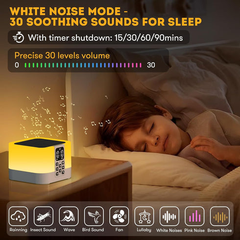 AFEXOA Dimmable 8 14+ Gifts for Teen Boys Girls, Night Light Bluetooth Speaker, Multi-Color Changing Alarm Clock