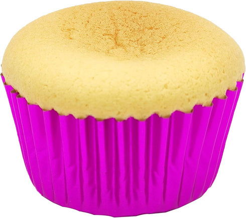 Standard Hot Pink Foil Cupcake Liners, 100-Count Muffin Baking Cups for Party and More