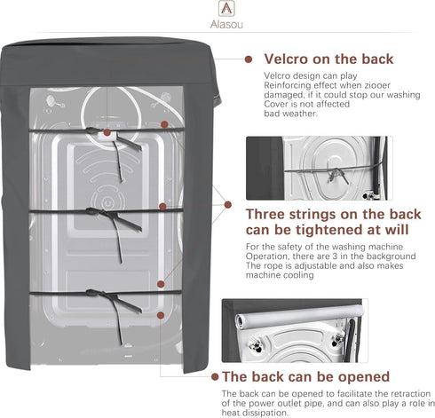 MBOOM Portable Washing Machine Cover - Waterproof Top Load Washer Dryer Cover (L)