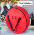 TQS Large Christmas Wreath Storage Bag - 30 Inch, Red Cotton, Zipper Closure, Reinforced Handles, Ideal for Decorations