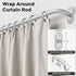 2 Pack 28 48 Inch, 1" Silver Wrap Around Curtain Rod, Heavy Duty Blackout Curtain Rods for Windows to Adjustable Room