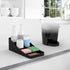 Mind Reader Cup and Condiment Station, Countertop Organizer for Coffee Bar, 7.25"L x 15.5"W x 5.25"H (Black)