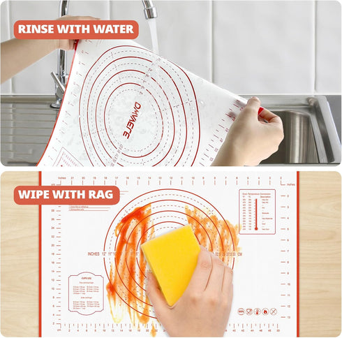2 Pack Silicone Baking Mat, 24" x 16" Extra Thick Non Stick Pastry Sheet for Cookies, Bread Baking Supplies