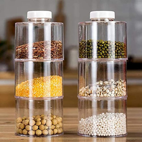 6pcs Spice Jars, Stackable Plastic Spice Jar with Shaker Lids, Clear Dredge Spice Shaker Containers for Storing Spice,