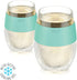 Host Wine Freeze Cup Set of 2, Plastic Double Wall Insulated Wine Glasses with Freezing Gel, 8.5 oz Mint