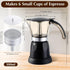 Travel(Black,6 Electric Espresso Maker Transparent Coffee Maker Electric Moka Pot Portable Aluminum Espresso Machine