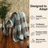 4-Layer 100% Checkered80 90" Muslin Cotton Blanket, Fluffy Breathable Soft Bed Blankets for Couch, Adults Lightweight