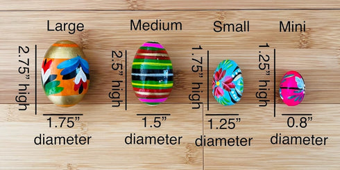 Importer AM Set 12 Polish Easter Handpainted Wooden Eggs (Pisanki) Decorative Eggs for Easter of Medium Eggs