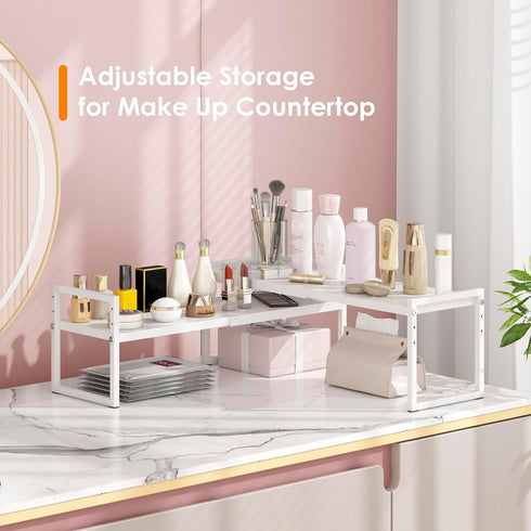 Countertop 1-Tier) DOLALIKE Expandable Kitchen Organizer, Stackable Cabinet Shelf Organizers, Space Saving Spice Rack