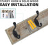 Coat Rack Wall Mounted, Entryway Coat Rack with 4 Rustic Hooks, 17” Vintage Pinewood Hanger for Keys
