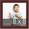 Poster Palooza 8x8 Brown Mahogany Finish Solid Pine Wood Picture Frame with UV Acrylic & Hanging Hardware