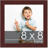 Poster Palooza 8x8 Brown Mahogany Finish Solid Pine Wood Picture Frame with UV Acrylic & Hanging Hardware