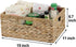 Large Wicker Basket, Water Hyacinth Wicker Storage Basket for Organizing, Rectangular Basket with Handles