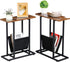 SUPER DEAL Side Table with Magazine Holder Sling Set of 2 Narrow
