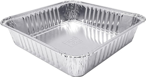 Fig & Leaf (20 Pack) 7” x 7” Square Baking Cake Pans, Disposable Aluminum Foil Tins for Roasting Cooking