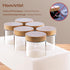 6 pack 24oz Overnight Oats Containers with Bamboo Lids, Glass Jars with Airtight Lids for Meal Prep, Wide Mouth Mason