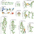 decalmile Spring Summer Hanging Green Vine: Double Sided Window Clings with Birds and Tree Leaves