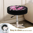 Peach Blossom Bar Stool Covers, Removable Washable Butterfly Print Round Stool Cushion Covers for Dining Room Set of 2