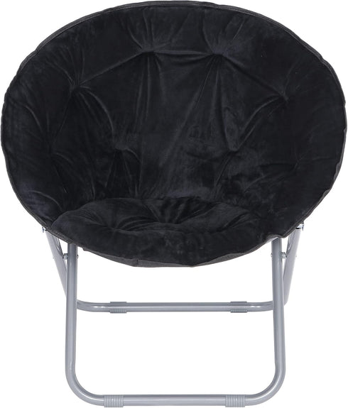 Nova Microdermabrasion Folding Faux Fur Moon Chair Soft Plush Lounge Chair Moon Chair with Metal Frame for Bedroom
