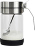 Glass Condiment Jars for Serving & Storing Sugar, Spice, Salt, Seasoning in Home Kitchen, 450ml/14.5oz, Stainless Steel