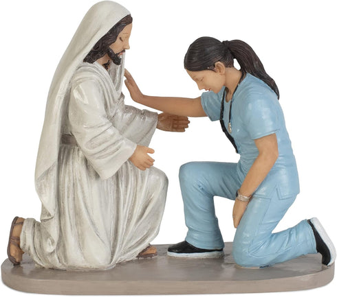 Dicksons Praying Nurse with Jesus 5 x 6 Resin Decorative Tabletop Figurine