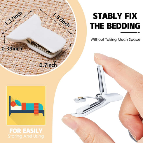 Padded Comforter Clips Duvet Clips White Padded Clips Blanket Fasteners to Secure Bedding for Preventing Comforters From Shifting Inside Duvet Cover, Sweet Sleeping (36 Pieces)