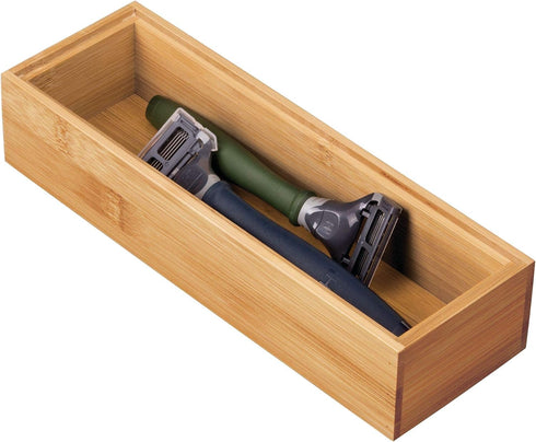 iDesign Bamboo Stackable Box, 3” x 9” x 2” Drawer Organizer
