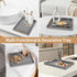 2 Sets 4 SXNOWS Wooden Serving Tray with of Handles,Large Ottoman Tray for Living Room, Rectangular Wood Tray