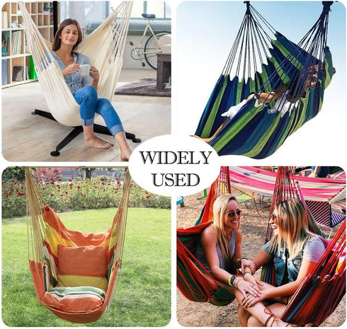 Hammock Hammock 300Lbs Hammock Chair Hanging Rope Swing Seat for Indoor Outdoor, Sturdy Cotton Weave Swing, Max Hanging