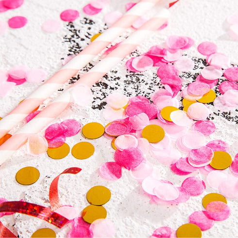 Tissue Confetti Circle Dots for Wedding Birthday Party Decoration, 1cm Diameter, Gold, Pink, Hot Pink, 60 grams