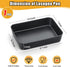 TeamFar Lasagna Pan, 9.4 x 7 x 2 Inch Stainless Steel Deep Baking Roasting Brownie Pan for Toaster Oven, Black Non-Stick Coating Rectangle Cake Pan, Healthy & Heavy Duty, Easy Clean by TeamFar