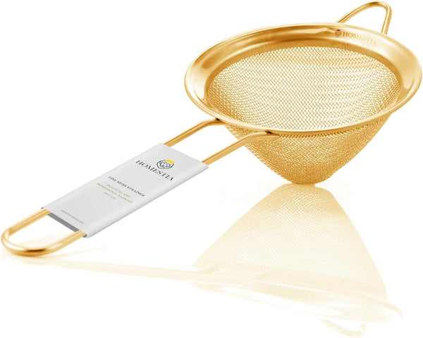 Homestia Fine Mesh Strainer for Kitchen - 304 Stainless Steel Sieve for Food, Tea, Oil, Easy to Clean