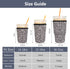 3 Pack Reusable Iced Coffee Sleeves - Xumbtvs Insulator Sleeve for Cold Beverages, Leopard Print