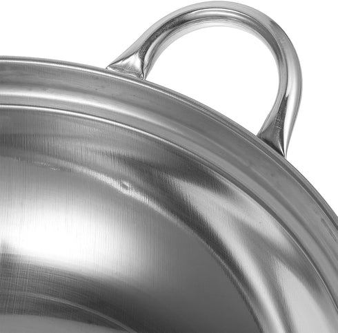 Stainless Steel Seafood Pot with Handle, Cooking Pot, Steel Frying Pan for Noodle and Ramen