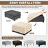 NeColorLife Velvet Ottoman Cover Rectangle Storage Ottoman Slipcover Thick Stretchable Footrest Stool Covers