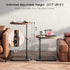 TV Tray Table with Infinite Adjustable Height - C-Shaped Sofa End Side Table for Snack Laptop Desk Small Spaces (Brown)