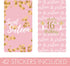 Pink and Gold Sweet 16 Birthday Party Mini Chocolate Candy Bar Wrappers - 42 Count, Sweet Sixteen Party Favor