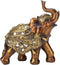 Golden Elephant Statue - Resin & Wood Grain Collectible Figurine, Feng Shui Lucky Sculpture for Home TV Cabinet
