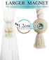 2 Pack Cotton Hand Woven Magnetic Curtain Tiebacks, Decorative Rope Holdbacks for Curtains Draperies, No Tools