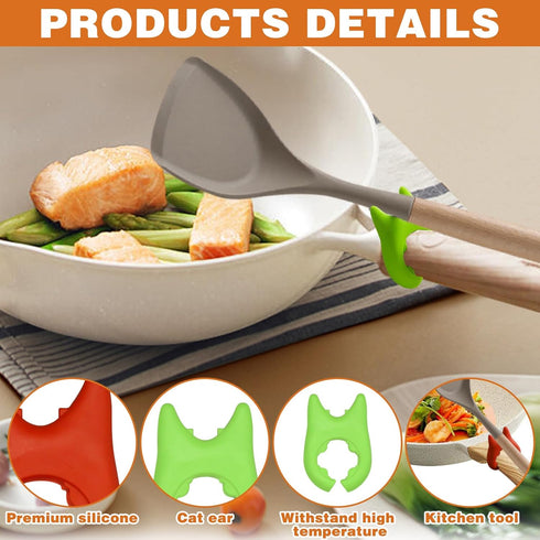 2pcs Silicone Pot Holders, Adjustable Kitchen Spoon Rest for Placing Spoons and Spatulas After Cooking