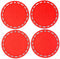 Silicone Hot Pads Set of 4 - 6 in 1 Multi-Purpose Kitchen Tool, Pot Holder, Microwave Cover, Jar Opener, Red, 8 Inches