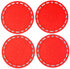 Silicone Hot Pads Set of 4 - 6 in 1 Multi-Purpose Kitchen Tool, Pot Holder, Microwave Cover, Jar Opener, Red, 8 Inches