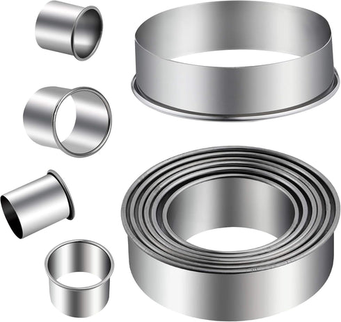 Round Cookie Cutters Set, 12 Pieces Biscuit Cookie Cutters, Circle Pastry Cutters for Baking Doughs and Doughnuts