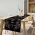 BenYaSong 13x60Inch Boho Floral Moon Table Runner, Cotton Linen Non-Slip Dining Table Runners Black Flower Wildflower