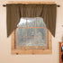 Tea Cabin Green Plaid Rod Pocket Cotton Kitchen Window Curtains, 36"x36"x16", Swag Pair