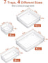 SMARTAKE 7-Piece Drawer Organizer with Non-Slip Silicone Pads, 4-Size Desk Drawer Organizer Trays Storage Tray for Makeup, Jewelries, Utensils in Bedroom Dresser, Office and Kitchen (Clear)